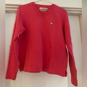 Magnolia Lane Vintage Masters Dark Pink V Neck Knit Long Sleeve Top Sz Small